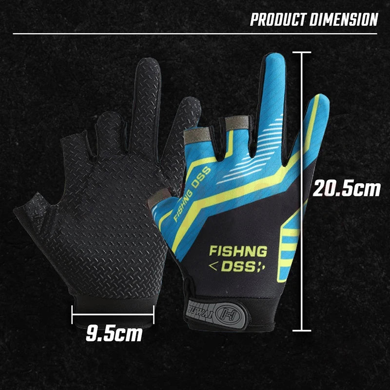 Ice Silk Fishing Gloves Breathable Thin Sun Protection Anti-Slip Routes for Angling