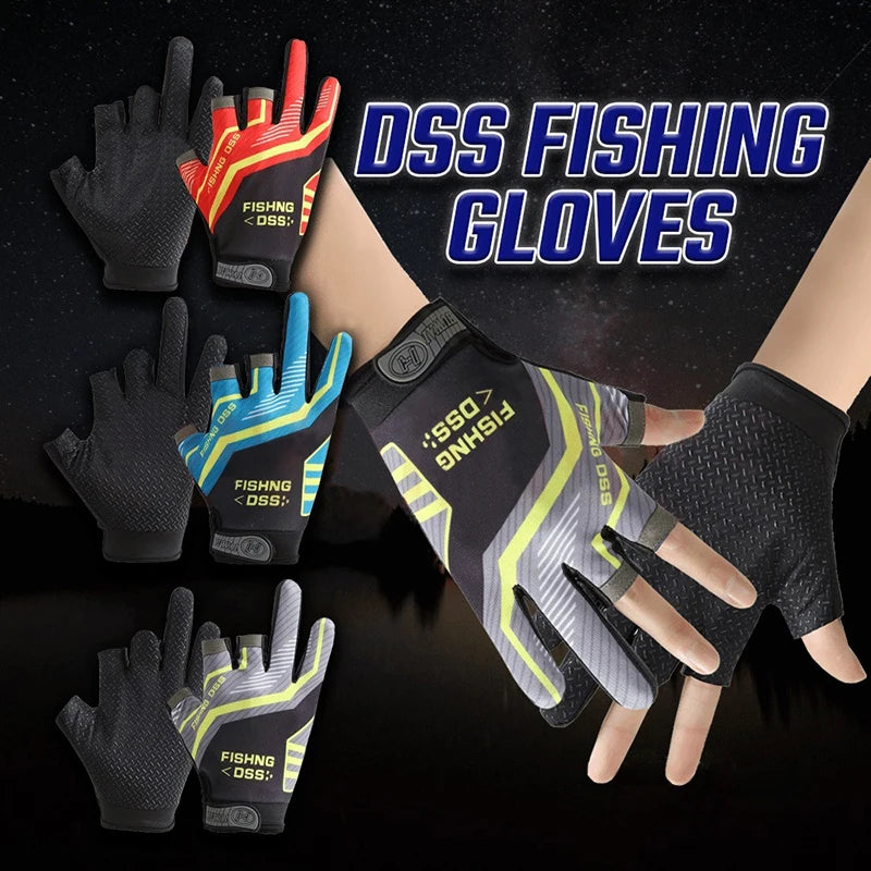 Ice Silk Fishing Gloves Breathable Thin Sun Protection Anti-Slip Routes for Angling