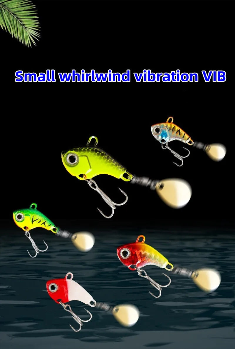 Fishing Lure Set 5pcs Wobble Rotating Metal VIB Vibration Bait Spinner Spoon Jig Sea Lures Artificial Hard Baits Sequins Tackle