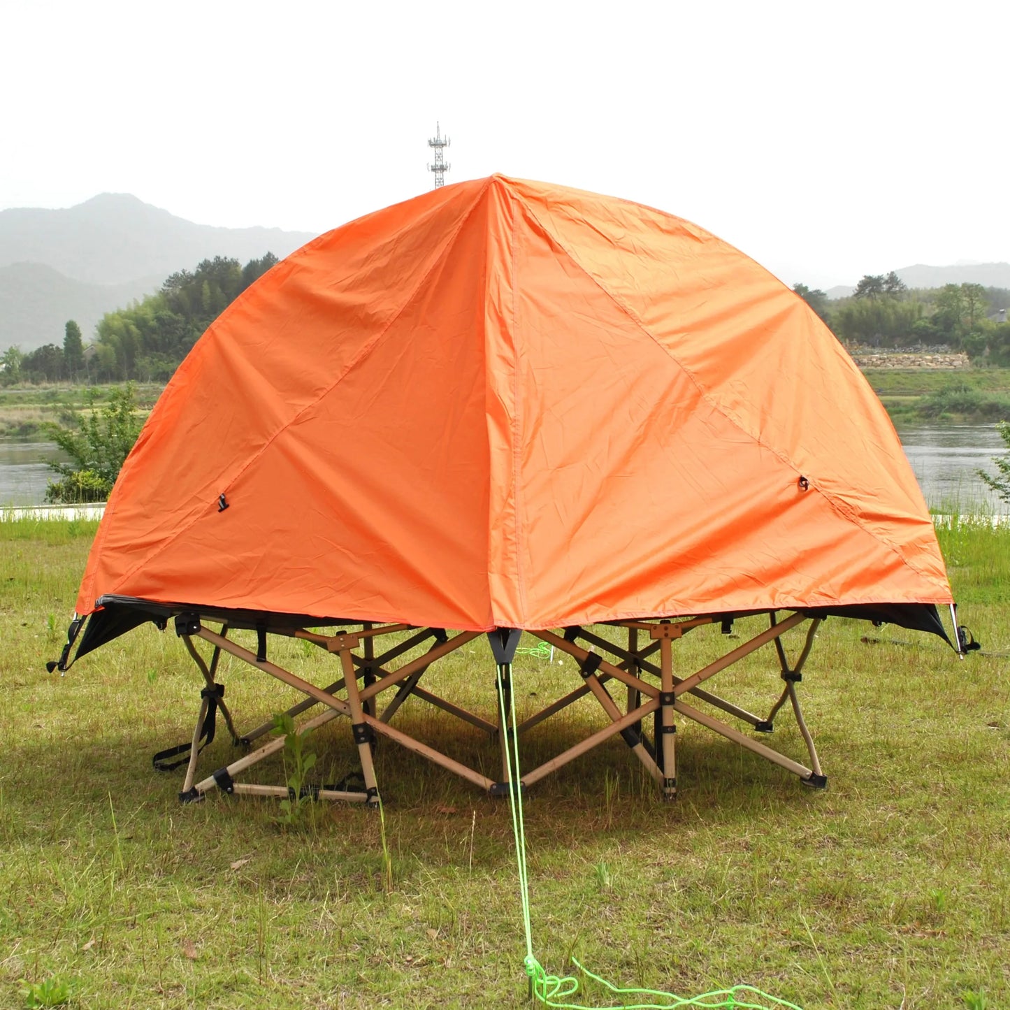 Waterproof and Windproof 1 Person Tent, Camping Tent,Aluminum Pole Backpacking Tent Can Be Cot Bed Tent Not Include the Bed