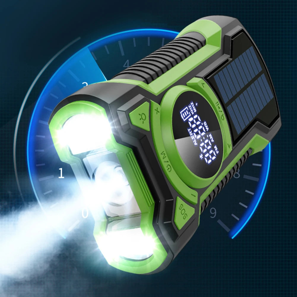 Solar Power Emergency Outdoor Camping AM/FM/NOAA Weather Radio Hand Crank Generator Radio with Flashlight Power Bank SOS Alarm
