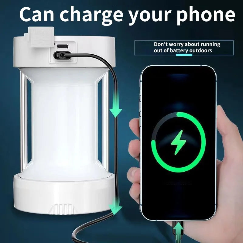 Solar LED Camping Lantern Light Outdoor Waterproof Emergency Rechargeable Multifunctional Portable Tent Flashlight