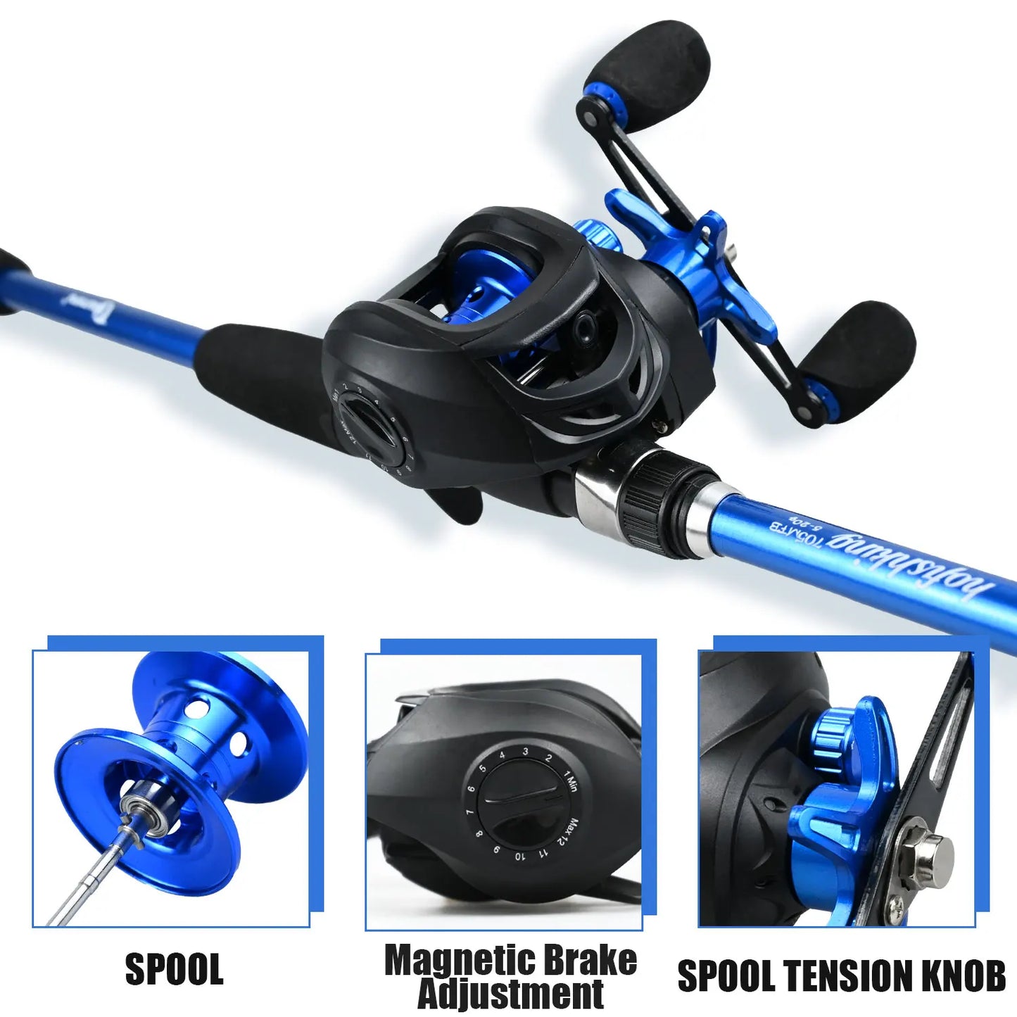 Fishing Rod Reel Set with Fishing Gear Bag Fish Controller Fishing Line Fishing Pliers - Complete Fishing Equipment Kit