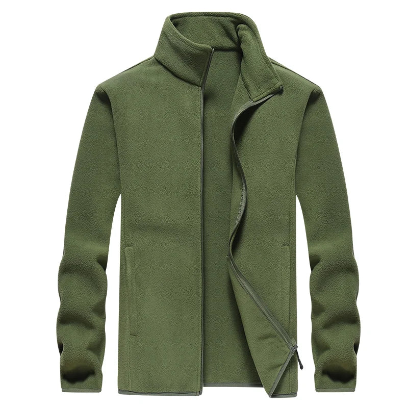 Winter fleece hiking jacket windbreaker for men Sportswear Wool lining thickened warm men's coat plus size overcoat