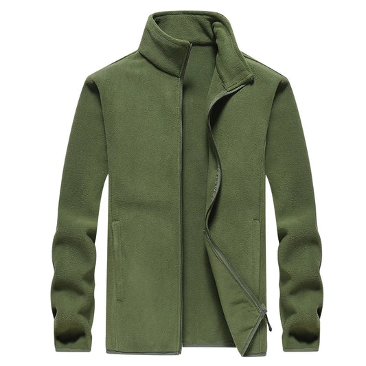 Winter fleece hiking jacket windbreaker for men Sportswear Wool lining thickened warm men's coat plus size overcoat