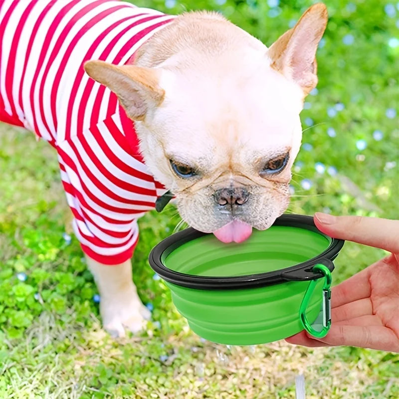 Portable Pet Food Bowl  Durable TPR Bowl  Cat and Dog Food Pet Silicone Collapsible Bowl Portable Travel Outdoor Water Food Bowl