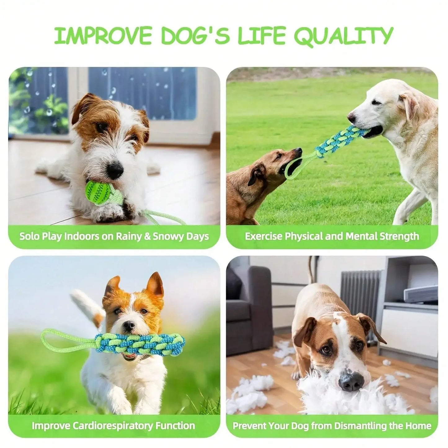 3Pcs Pet Dog Toys for Large Small Dogs Toy Interactive Cotton Rope and Ball Dogs Teeth Cleaning Chew Toy Pet Accessories