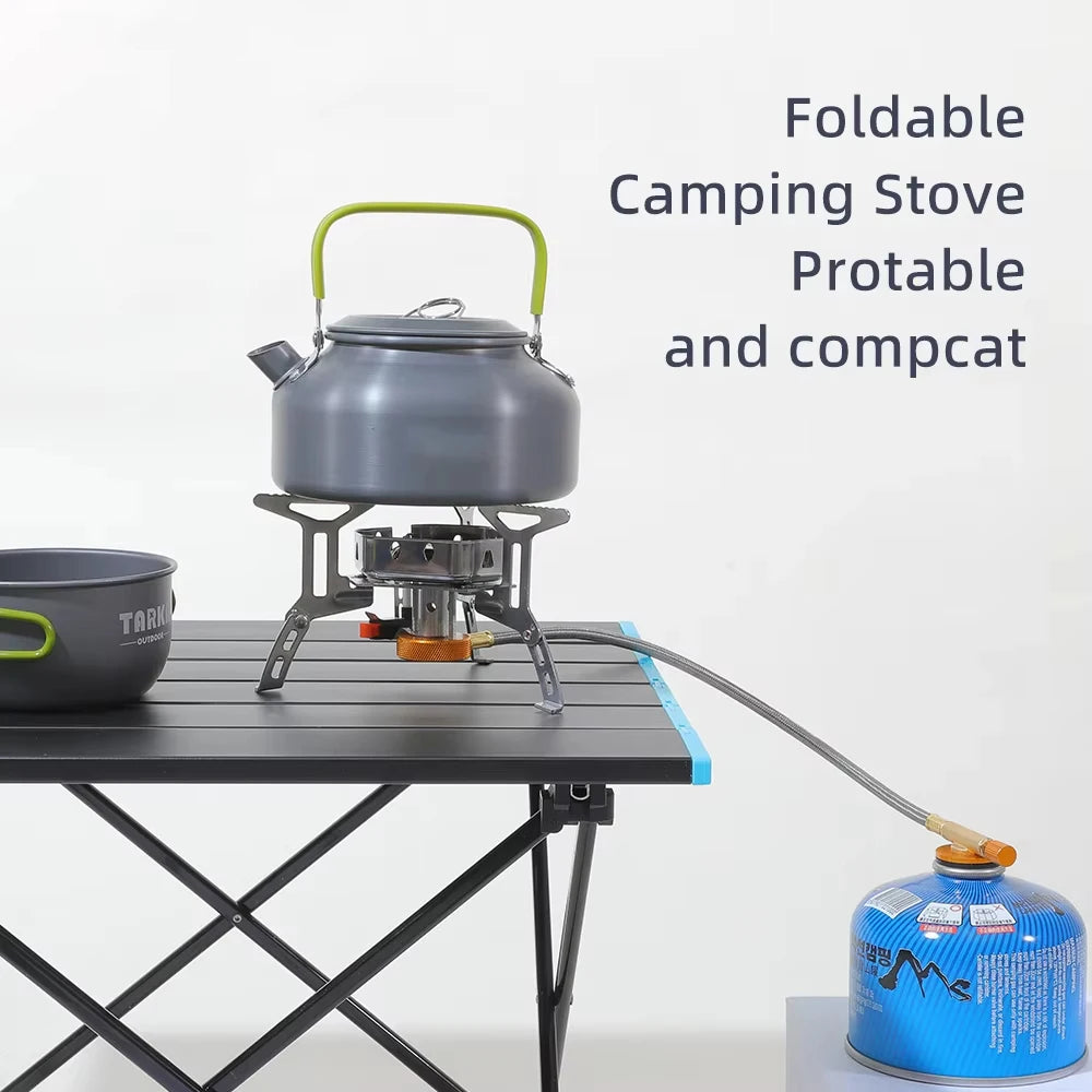 3000W Camping Gas Stove Picnic Burner Hiking Fishing Gas Burner Backpacking Small Furnace Outdoor Camp Travel Kitchen Cookware
