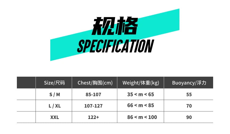 WATER LIVE Life Jacket Buoyancy Vest Safety for Water Sports Fishing Boating Drifting Swimming PVC Foam Chest Pack Adjustable