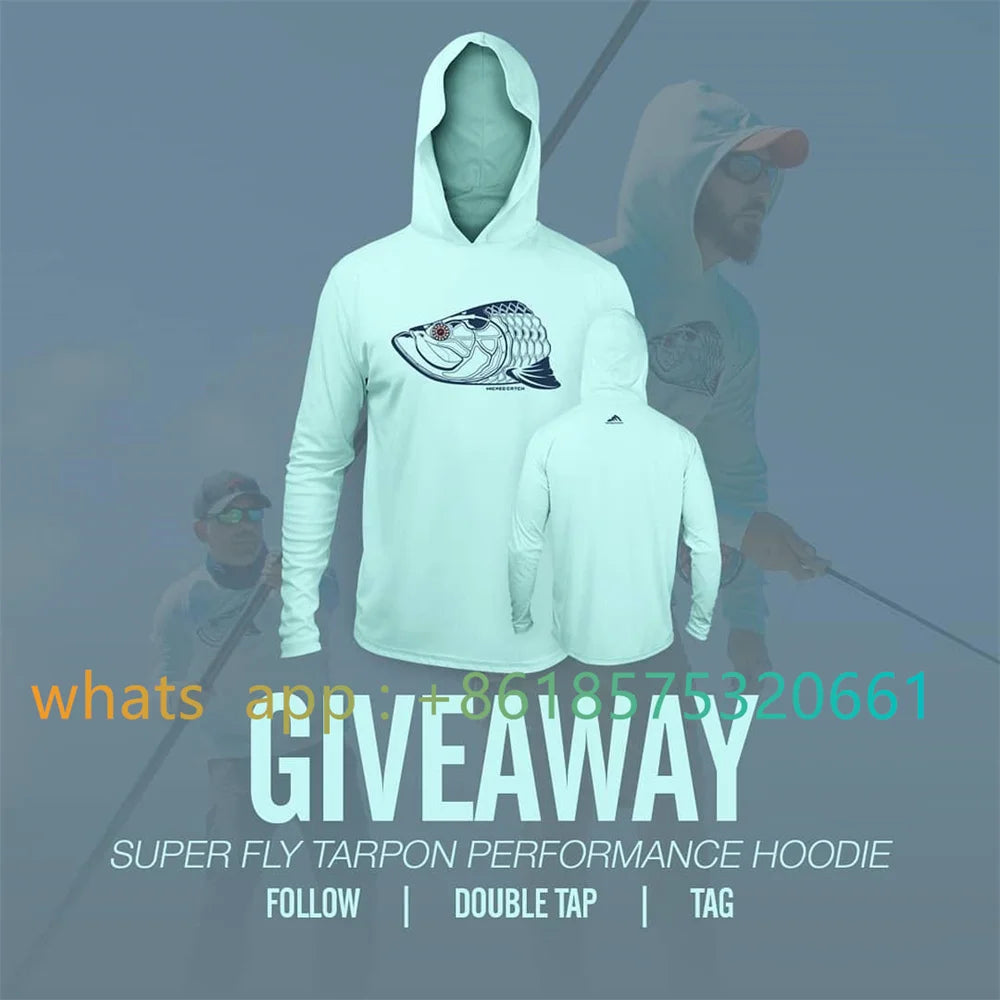 Summer Fishing Clothing Men Long Sleeve Hoodie Fishing Shirts Camisa De Pesca Uv Protection Hoody Sweatshirt Uv Protection Shirt