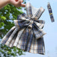Pet dog  cat jk plaid skirt vest leash teddy than bear out clothes chest strap walking supplies