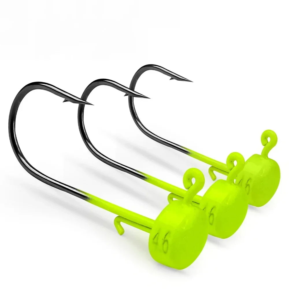 5pcs Fishing Hooks 2.8g 3.5g 4.6g 7g Ned Mushroom Head Jig Sharp Barbed Hook For Soft Worm Lures Jigging Fishing Tools