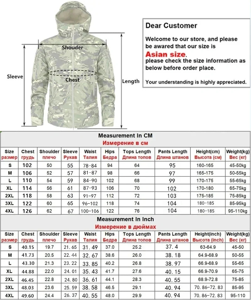 Winter autumn fleece warm waterproof suit men's jacket tactical outdoor hiking fishing camping sportswear jacket