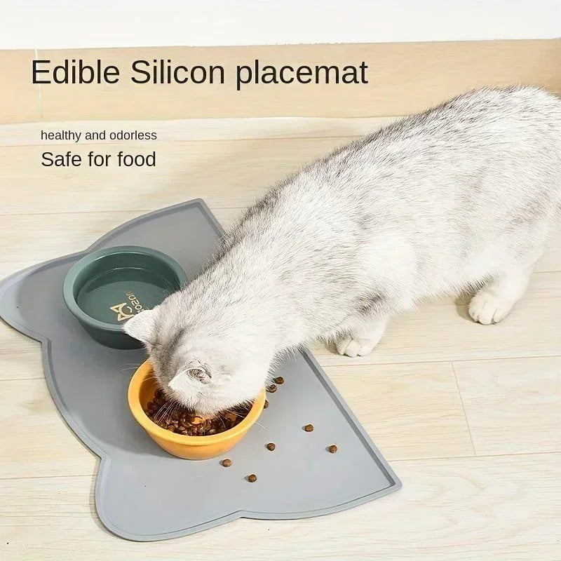 Pet Feeding Mat for Dogs Cats Non-Slip Silicone Cat Food Mat Waterproof Washable Spill-Proof Pet Placement Mat Pet Supplies