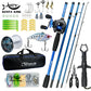 Fishing Rod Reel Set with Fishing Gear Bag Fish Controller Fishing Line Fishing Pliers - Complete Fishing Equipment Kit