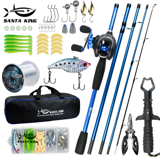 Fishing Rod Reel Set with Fishing Gear Bag Fish Controller Fishing Line Fishing Pliers - Complete Fishing Equipment Kit