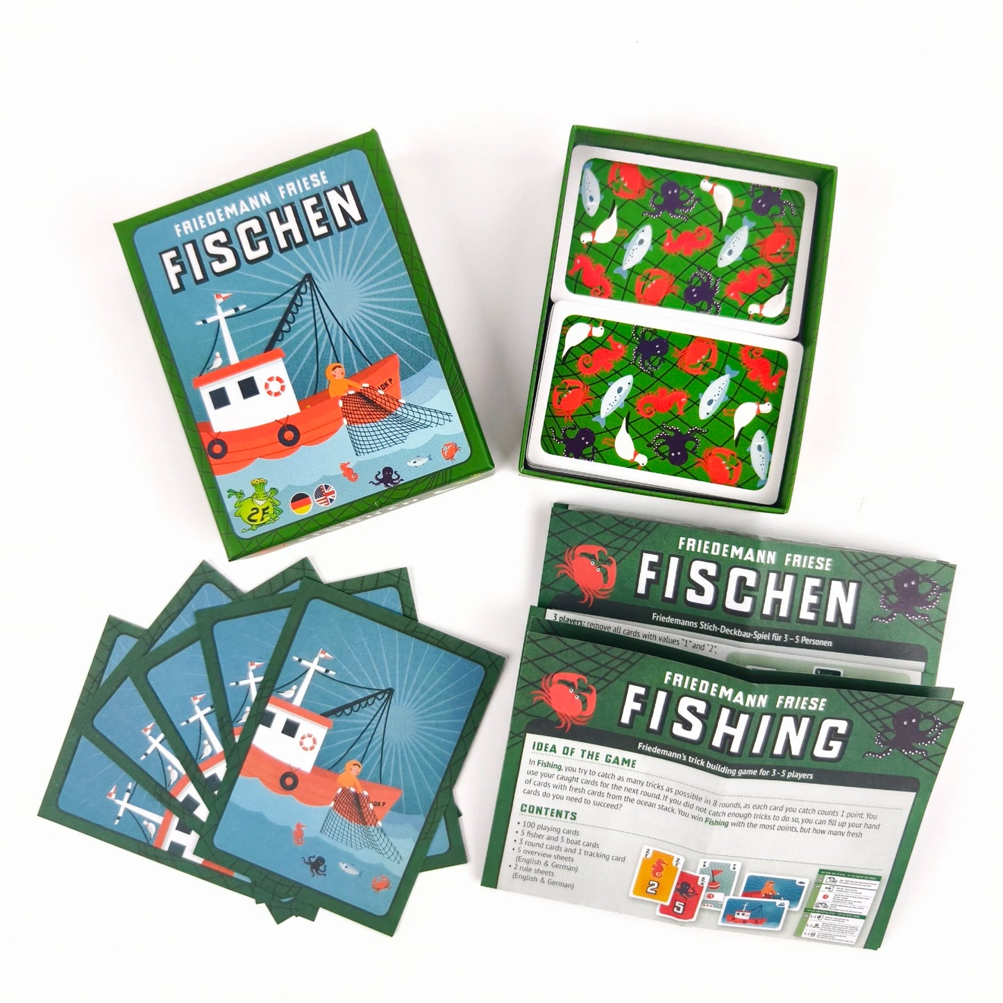 Fishing（English and German）Board game 3-5 players 40-60min Family/Party Funny Table Game Friends Entertainment Cards Game