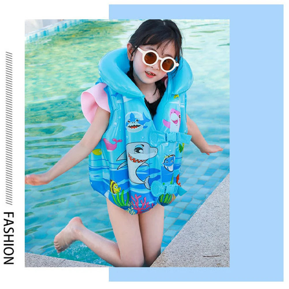 PVC Boating Life Vest Portable Inflatable Buoyancy Vest Wear-resistant Adjustable Webbing Safety Buckle for Swimming Sea Fishing