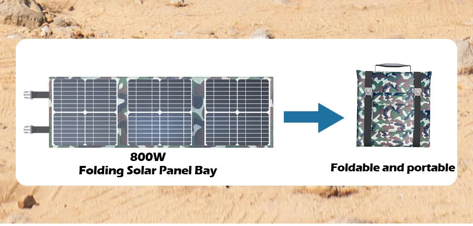 Solar Panel Kit Complete Camping Foldable 800W Solar Power Station MPPT Portable Generator Charger 18V for Car Boat Caravan Camp