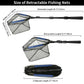 Fishing Landing Net Aluminum Alloy Durable Telescoping Extend to 190cm/130cm/55cm Folding Mesh Safe Fish Catching Releasing