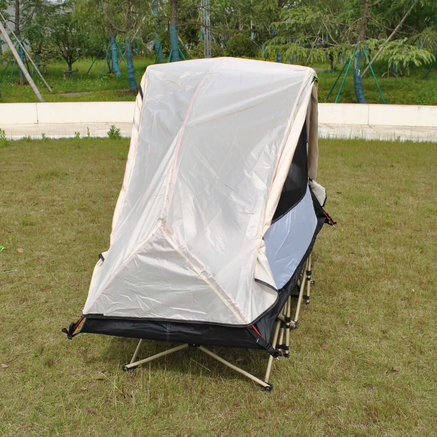 Waterproof and Windproof 1 Person Tent, Camping Tent,Aluminum Pole Backpacking Tent Can Be Cot Bed Tent Not Include the Bed