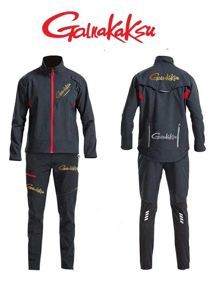 Winter Waterproof Fishing Clothing Suit Men Windbreaker Camping Fishing Jacket Fishing Pants Thick Fishing Clothes Warm Coat