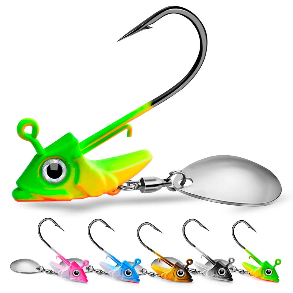 1pc Jig Head 7.5g 10.5g 15g Fishing Lures Sinking Rotating Sequin Metal Spoons Fishing Hooks Jigging Jigs Fishhook Baits Tackle