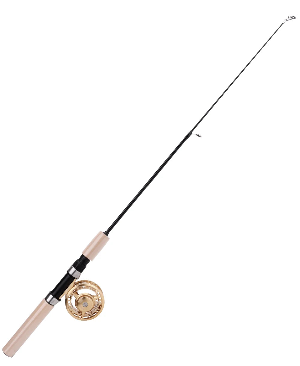 FISH KING Ice Fishing Rod Winter Short Fiber Telescopic Pole Portable Fish Trackle Accessories for Freshwater Saltwater