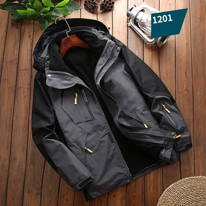 Winter 2 In 1 Warm Jacket Sportwear Ski Camping Coat Softshell Waterproof Outdoor Jacket Men Windbreaker Climbing Hiking Coats