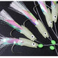 5 Hooks Sabiki Rigs Saltwater Fishing Lures Bait Rigs Real Fish Skin String Hook Mackerel Glow in The Dark Flash Sabiki Rigs