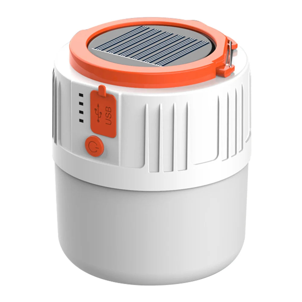 Solar Camping Light LED Bulb Portable Hanging Lantern USB Rechargeable Power Bank Outdoor BBQ Tents Lamp Hanging Emergency Light