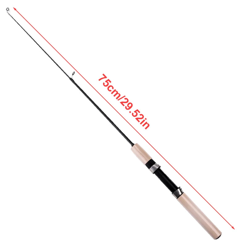 FISH KING Ice Fishing Rod Winter Short Fiber Telescopic Pole Portable Fish Trackle Accessories for Freshwater Saltwater