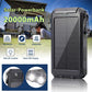 Solar Power Bank 20000mAh Charging Portable Charger Phone External Battery with SOS Flashlight 2-USB Outdoor Powerbank