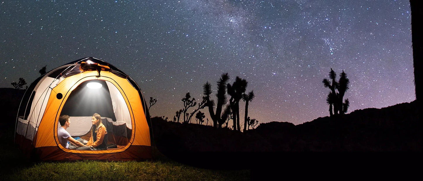 Solar Camping Light,Portable Tent Light,USB-Charged Bulb,Patio Light w/Remote Control,Power Bank,Camping,Blackouts,BBQ,Fishing