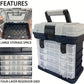 A portable fishing tackle box, a four-layer bait box, a grey fishing accessory storage box, a plastic fishing box (blank fish bo