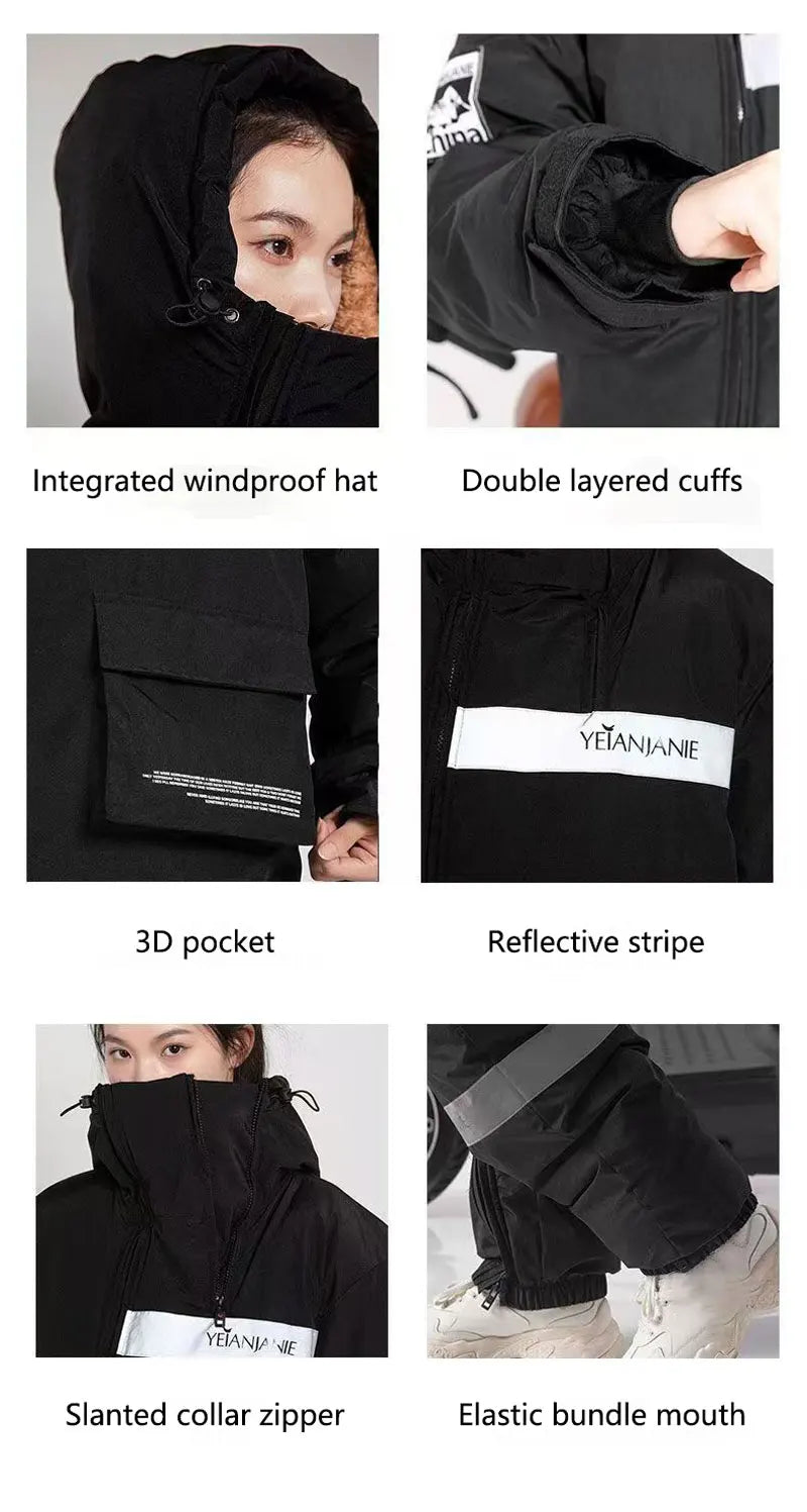 Winter Electric Motorcycle Winter clothes Windbreak Warm Thickened Plush Riding Cold-proof Clothing Outdoor Skiing Fishing Suits