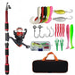 Fishing Pole Set Full Kits With Telescopic Fishing Rod And Spinning Reel Baits Hooks Travel Pole Set