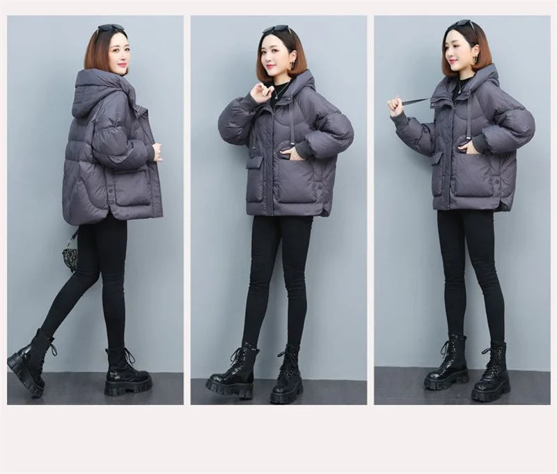Winter Clothes Women Basic Jackets Warm Thick Down Cotton Jacket Female Short Hooded Fashion Padded-Cotton Jacket Parkas Mujer 2