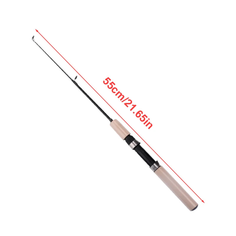 FISH KING Ice Fishing Rod Winter Short Fiber Telescopic Pole Portable Fish Trackle Accessories for Freshwater Saltwater