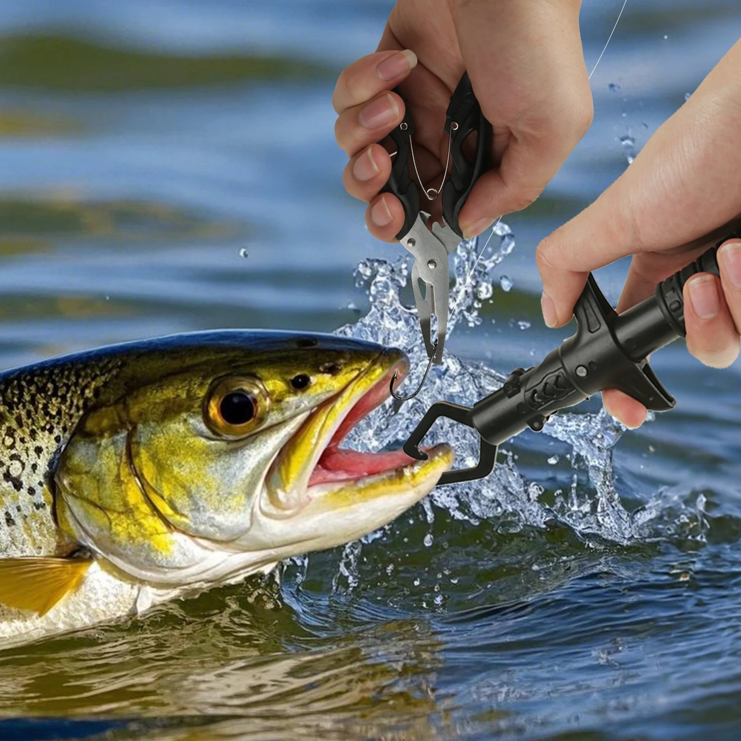 Fishing Pliers and Gripper Set Fishmen Muti-Function Fishing Gear Hook Remover Ice Fishing Tool Flyfishing Gear Gifts for Men