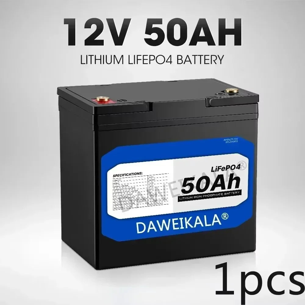 12V battery 20Ah 50Ah 100Ah 150Ah 200Ah LiFePo4 Battery Pack Lithium Iron Phosphate Batteries Built-in BMS For Solar Boat No Tax