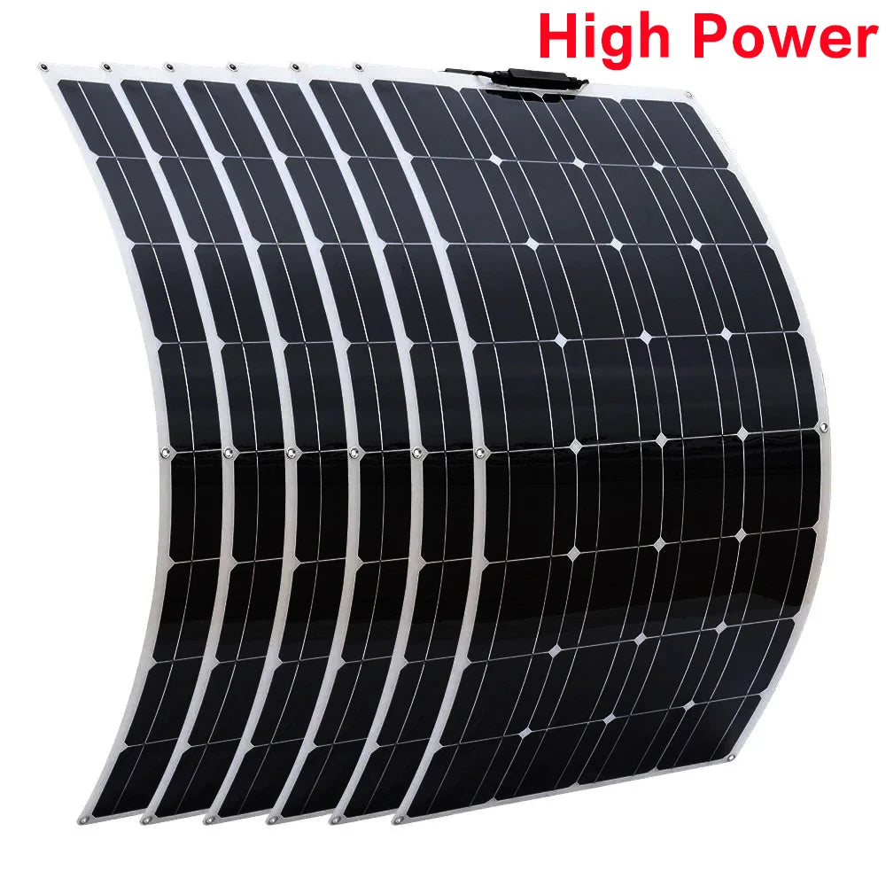 2000W solar panel, 18V flexible solar panel, efficient portable power supply, emergency charging, boat energy vehicle, household