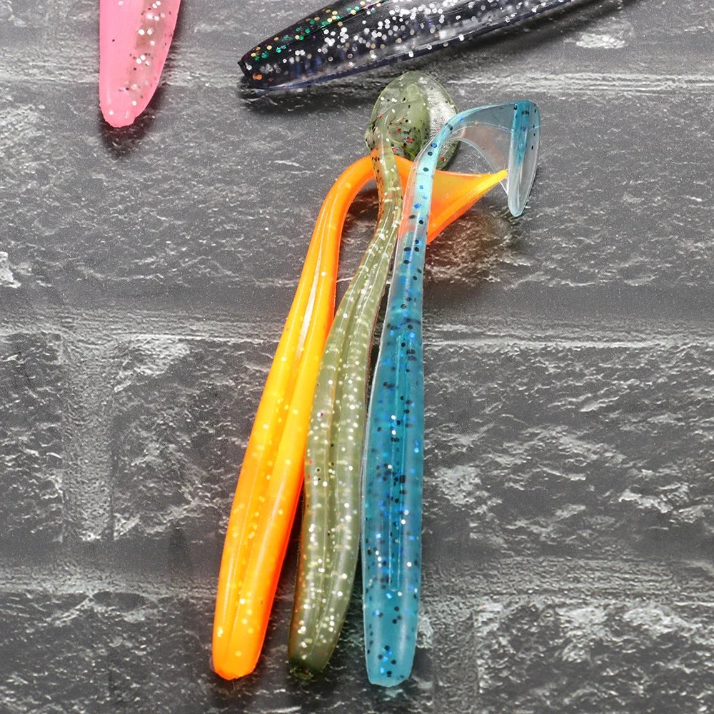 10PCS Soft Lure 5.5cm 7cm 10cm T Tail Worm 3PCS Jigging Head Hook 3g 5g 10g Metal Jig Carp Fishing Pesca Swimbait Gear Kit Bait