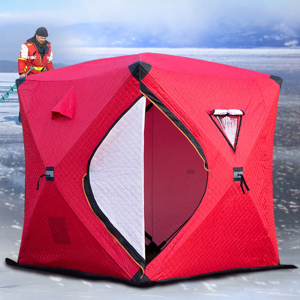 Easy Set-up Winter Fishing Tent Ice Fishing Tent Portable Ice Fishing Shelter Waterproof & Windproof Winter Fishing Equipment