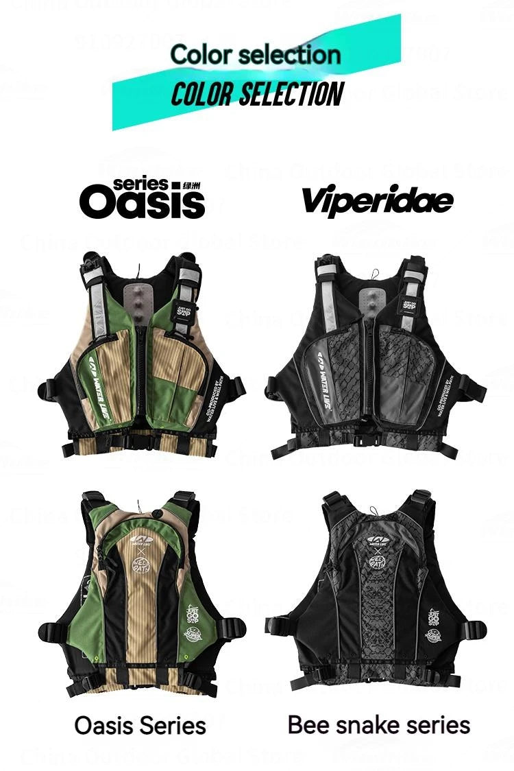 WATER LIVE Life Jacket Buoyancy Vest Safety for Water Sports Fishing Boating Drifting Swimming PVC Foam Chest Pack Adjustable