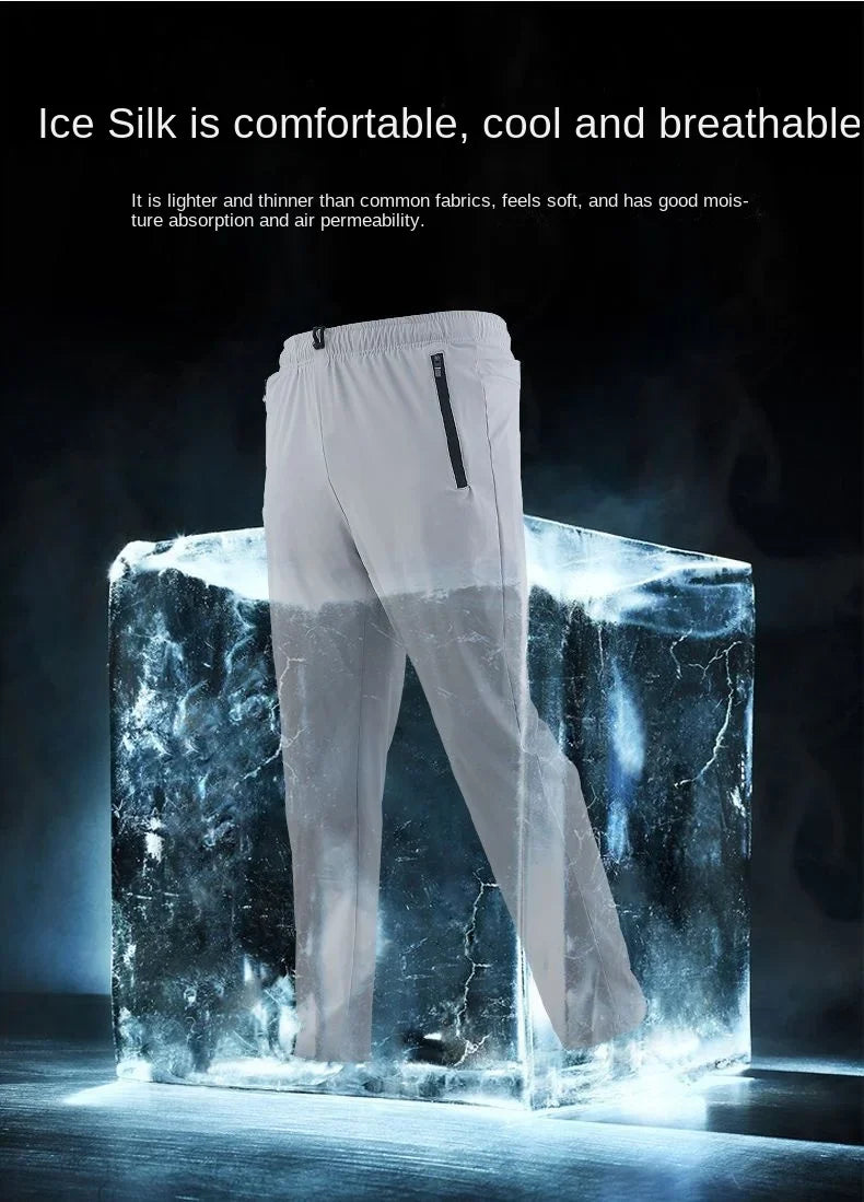 Ice Silk Fishing Pants, Cool Feeling Sweatpants, Outdoor Sunscreen, Quick Drying, Breathable, Anti-Mosquito Fishing Clothes