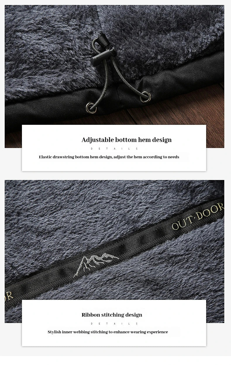 Winter New Waterproof Coat for Men, Winter with Added Velvet and Thick Warm Top, Men's Casual Loose Ski Jacket Jacket