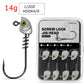 MrLurion 15pcs/Box 3.5g 5g 7g 10g 14g Screw lock jigging head fishing lure baits ,soft worm lure fishhook wobblers with 3D eyes