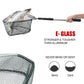 Fishing Landing Net Aluminum Alloy Durable Telescoping Extend to 190cm/130cm/55cm Folding Mesh Safe Fish Catching Releasing