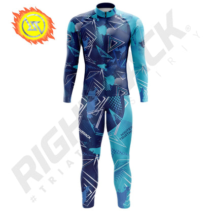 Pro Winter Triathlon Trisuit Thermal Fleece Long Sleeve Skinsuit Skiing Cycling Running Skating RIGHTTRACK Sports Apparel